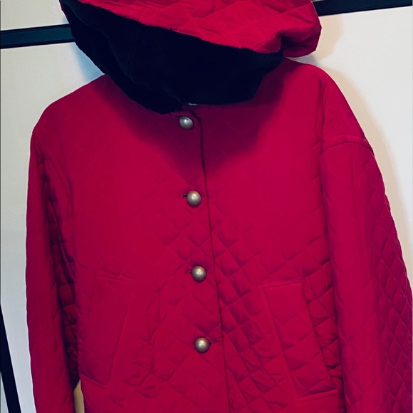 Vintage KiKit Pink& Red Silk Quilted Hooded Jacket - Picture 9 of 13